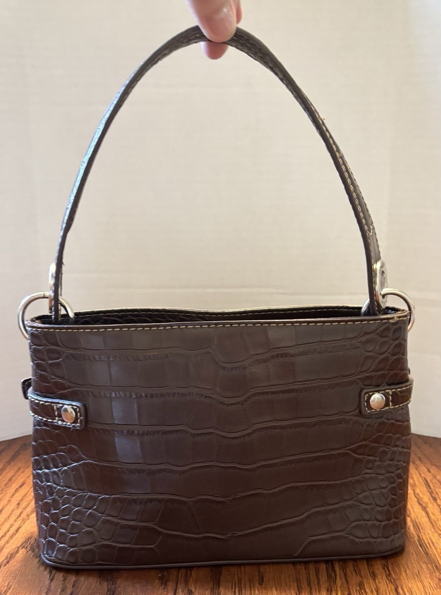 Vintage 90s Y2K TOMMY HILFIGER Handbag Mini Shoulder Bag Brown