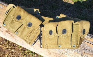 WWII US Army Marine M1 Garand 10 Pocket Cartridge Ammo Belt Original Nice