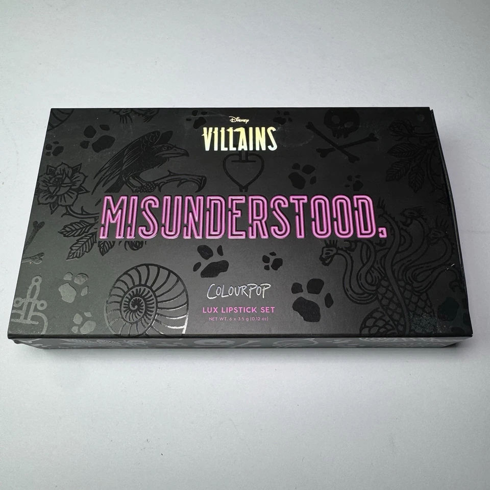 COLOURPOP Disney Villains Misunderstood Luxe Lipstick Set Crème and Matte NEW - Image 2 of 4