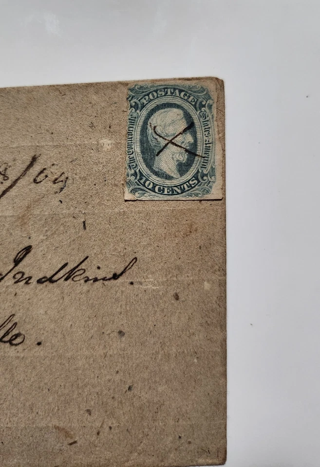 #CSA12 1864 10c Jefferson Davis, Confederate States Cover, Farmville Va. - Image 2 of 4