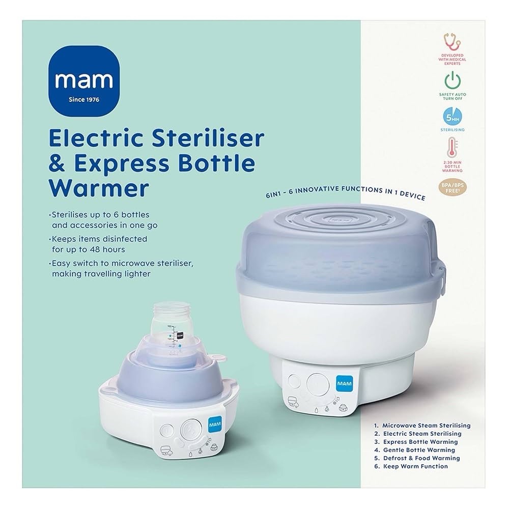 MAM STE0202 in Electric Steriliser Express Bottle Warmer for