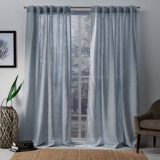 Set of 2 Bella Sheer Hidden Tab Top Curtain Panels - Exclusive