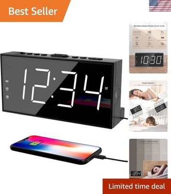Sophisticated Digital Clock for Bedroom - Dual Alarms with Easy Read Display
