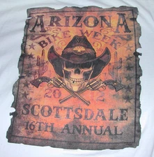 Arizona Bike Week Scottsdale Cave Creek 2012 Double Sided  White Shirt XXL 2XL