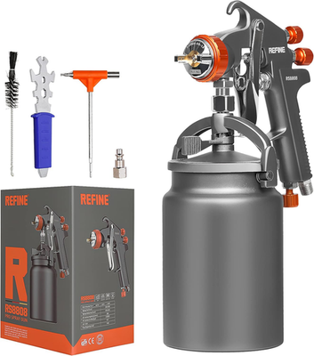 #ad SprayGun Siphon Air SprayGun 1.8Mm Nozzle 1000CC Aluminum Cup Special Proces $155.85