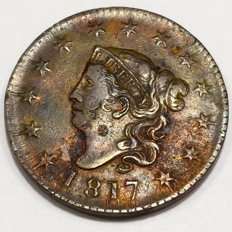 1817 Coronet Head Large Cent Beautiful High Grade Coin Rare Date