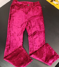 Free People Pants Womens 24.5 Magenta Crushed Velvet Flare read description