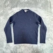 Lacoste Spackled Sweater Mens L Blue Knit Wool Classic Preppy Outdoor