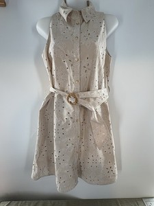 sachin and babi light blue dress Zara Handloom Cotton Knee-Length Shirt Dress with Embroidery main image 0