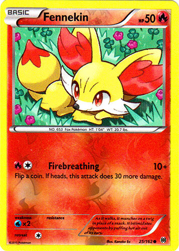 Pokemon - Fennekin - 25/162 - Common - Reverse Holo - XY - BREAKthrough - NM