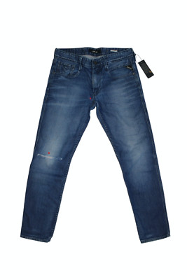 Replay Herren Jeans Anbass - M914 - Blue - Top Denim Hose - W32 L32