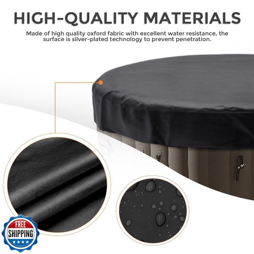 Round Hot Tub Cover 420D Polyester Waterproof Spa Covers for Hot Tub Replacem - Picture 3 of 5