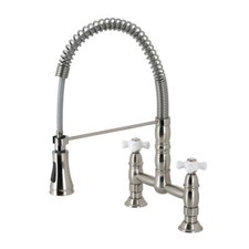 Gourmetier GS1278PX Two-Handle Deck-Mount Pull-Down Sprayer Kitchen Faucet