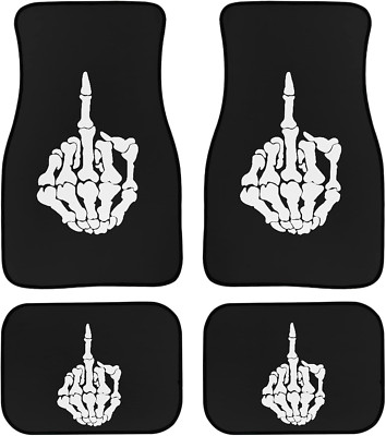 Skull Skeleton Heavy Duty Rubber Floor Mats for Car SUV Truck & Van anti Skid Al