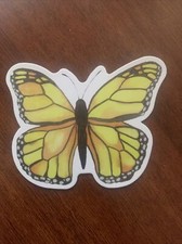 Yellow Butterfly Sticker -Decal Hydroflask Laptop Skateboard