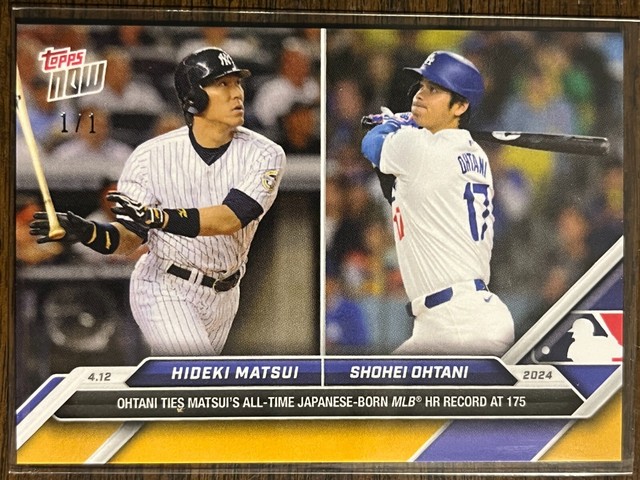2024 Topps Now #70 Hideki Matsui Yankees Shohei Ohtani Los Angeles Dodgers 1/1