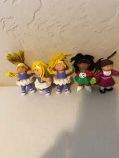 VINTAGE LOT OF FIVE CABBAGE PATCH CPK DOLLS MINIATURE FIGURES 1990'S
