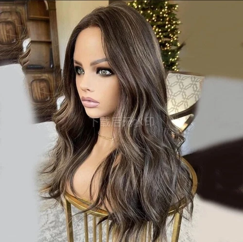 18" Highlight Wave Perücke 13x4 Lace Frontal Echthaar Perücken für Damen - Bild 1 von 4