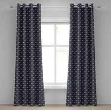 Image of Horses 2-Panels Eyelet Curtains Wild Mustang Pattern