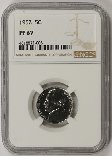 Lot 3 Different Date Jefferson Nickel 5C Proof PF 67 NGC 1951, 1952, 1953 - Picture 5 of 8