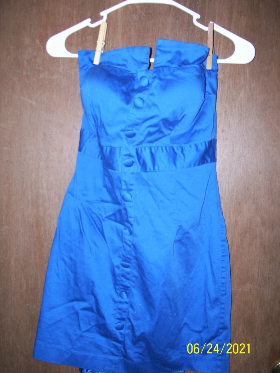Juniors Forever 21 Blue Summer Dress Size Medium Strapless eBay