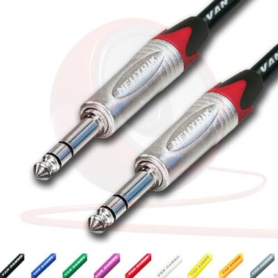 ¼'' Jack to ¼'' jack Lead. NEUTRIK, 6.35mm, TRS, Stereo, Balanced Cable. 3m 5m 10m