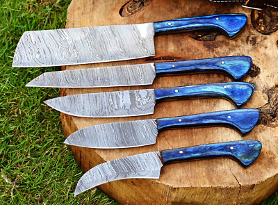 Custom Made Damascus Chef Knife Set Kitchen Cutlery - Hand Forged Damascus 1677