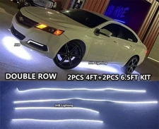 JHB Pure WHITE DOUBLE ROW Remote Switch IP68 LED Underglow Strips Lights KIT