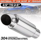 <!--F#f_0-->Universal 2.5'' Inlet 2.5'' Outlet Car Stainless Steel Exhaust Muffler Resonator<!--F/-->