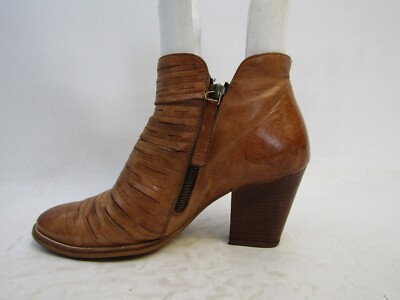 PAUL GREEN Size 4.5 UK Light Brown Leather Zip Ankle Fashion PAUL GREEN Size 4.5 UK Light Brown Leather Zip Ankle Fashion