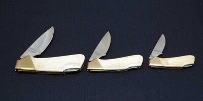KERSHAW 3pc Scrimshaw of Bear Limited Edition Serial No.286 1980s