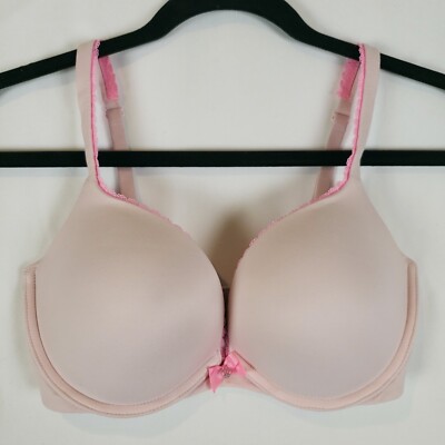 Victorias Secret Body Push-Up Bra 32DD Padded Smooth T-Shirt Multiway Blush