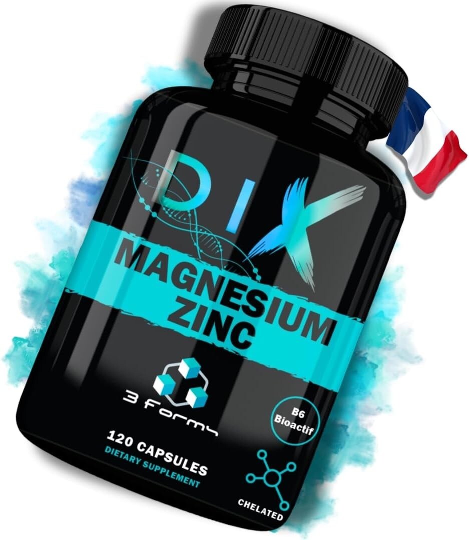 Magnesio Bisglicinato Malato Citrato +  3 forme di Zinco Vitamina B6 120 Capsule