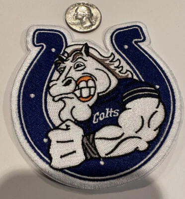 INDIANAPOLIS COLTS VINTAGE STYLE EMBROIDERED IRON ON PATCH Apprx. 4”x 3.5” Wow! - Image 1 of 3