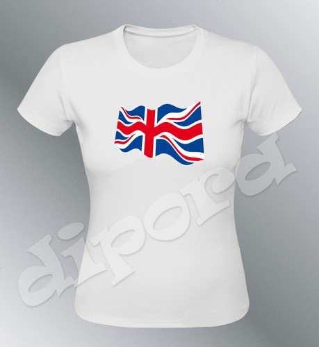 Tee shirt drapeau Anglais femme Union Jack flag Great Britain euro GB Angleterre - Picture 3 of 6