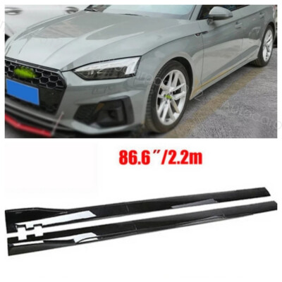 For AUDI A3 A4 A5 A6 B6 B7 Side Skirt Rocker Panel Lip Splitter Glossy Black US