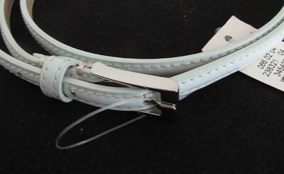 NWT TALBOTS Vintage Baby Blue Patent Leather Belts Plus Size 2x