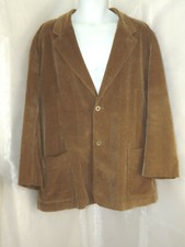Men's Brown 2 Pockets 2 Button Lined Vintage Corduroy Jacket Blazer L/XL