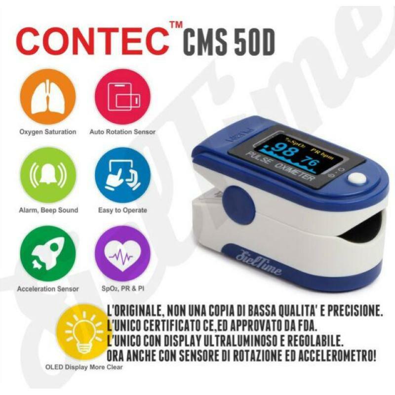 SATURIMETRO OSSIMETRO PULSOSSIMETRO Misuratore Ossigeno Da Dito Pulse Oximeter