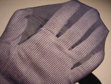 LETZTE Fogal längsgerippte Luxus Strumpfhose Gr L dunkelblau admiral SWISS MADE