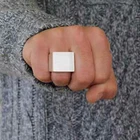 Large Signet Square Ring Gift For Man's Ring 925 Sterling Silver Statement Ring