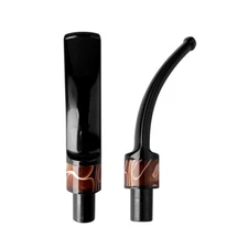 2pcs Tobacco Pipe Stem Replacement Bent Curved Saddle Mouthpiece Fit 9mm Filters