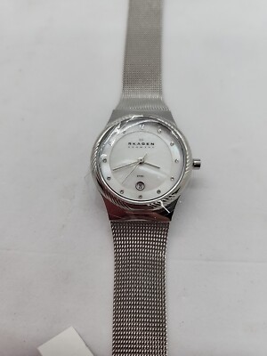 NEW Skagen Womens Silver-Tone 880LSSS Two-Hand Stainless Steel Mesh Watch