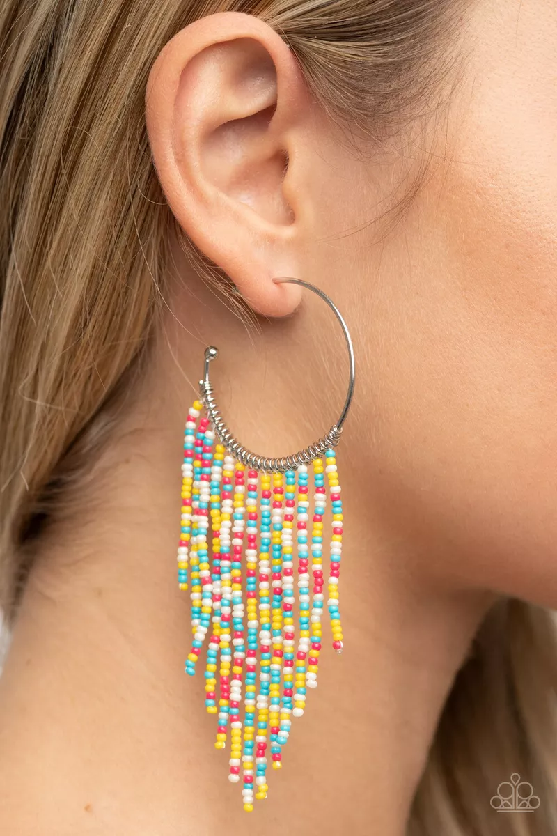 Paparazzi jewelry Saguaro Breeze Pink Blue Yellow Seed Bead Silver