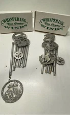 Whispering Pewter Wind Chimes Outdoors / Indoors Whimsical Cat and Horse Chimes