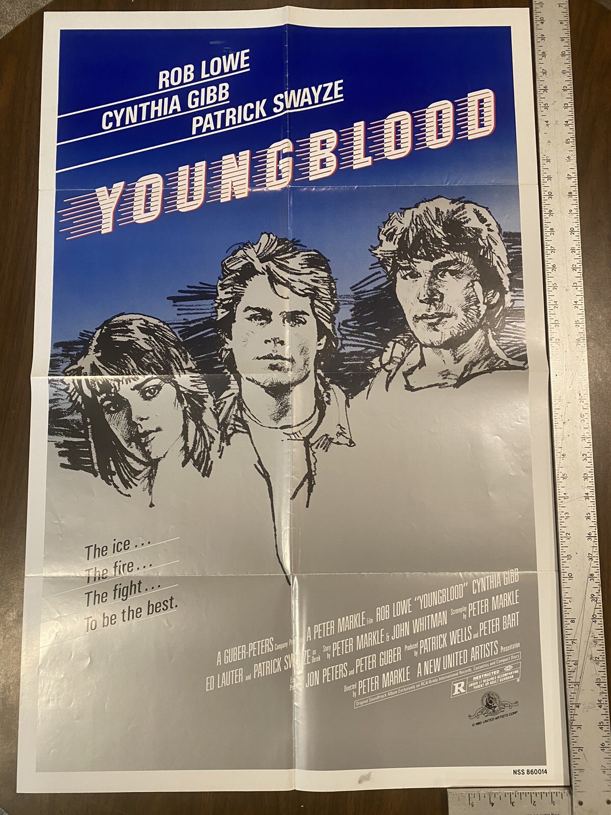 Youngblood 27x41 original movie poster Patrick Swayze Rob Lowe hockey