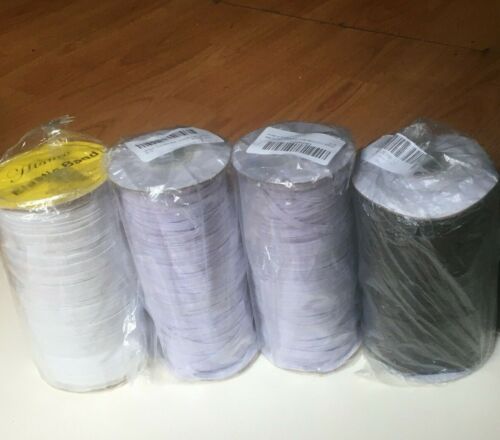 LOT of 400 YARDS (4 x 100) Yards Elastic Bands: 2 x 1/4". 2 x 1/5", 1 x 1/8"