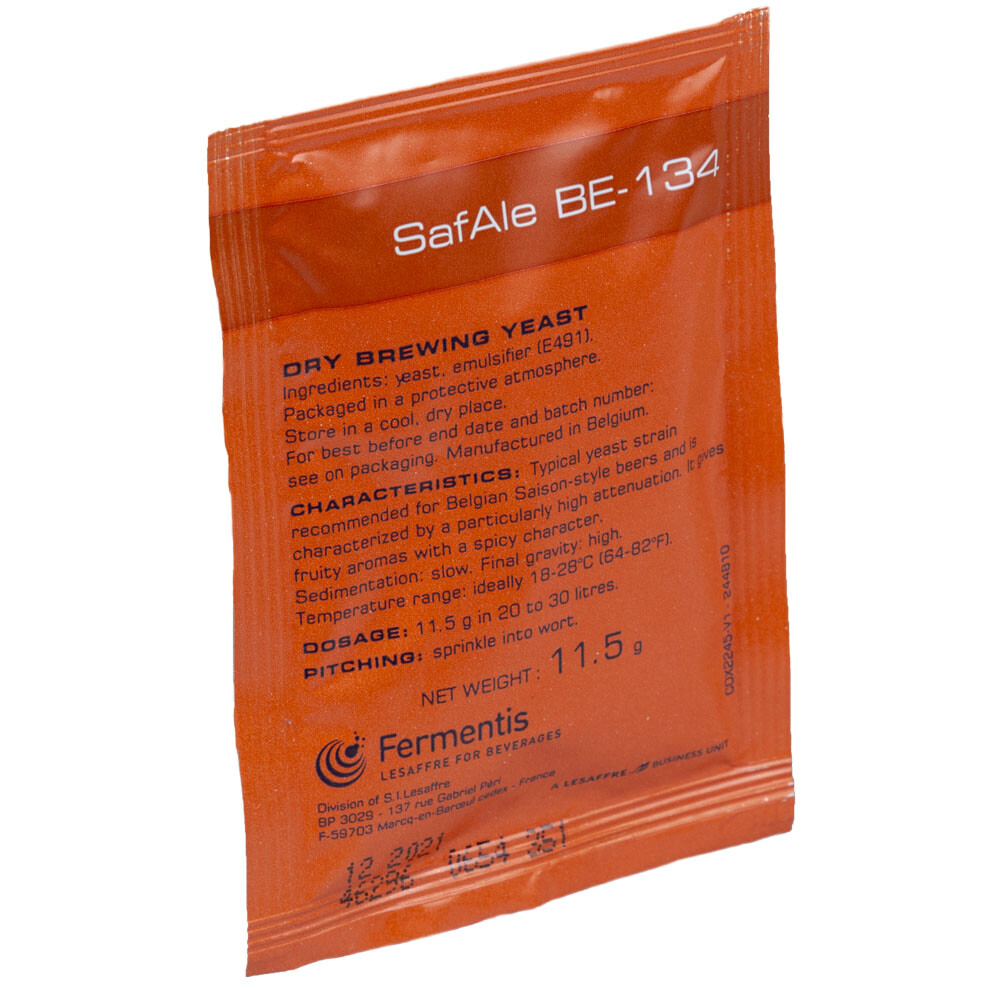 Fermentis Home Brew Safale BE-134 Saison Beer Yeast - 11.5g