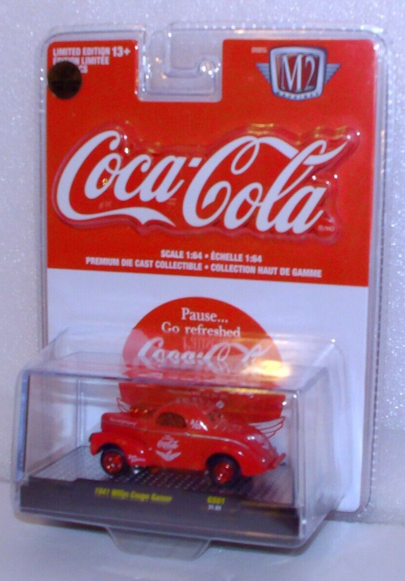 M2 Machines Red Chase Coca Cola 1941 Willys Coupe Gasser 1:64 Diecast