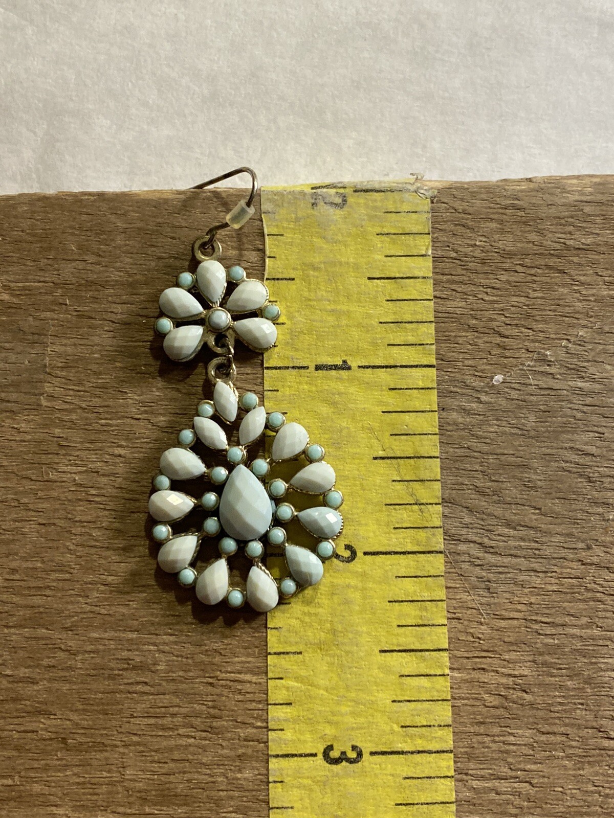 blue dangle statement pierced earrings - image 4